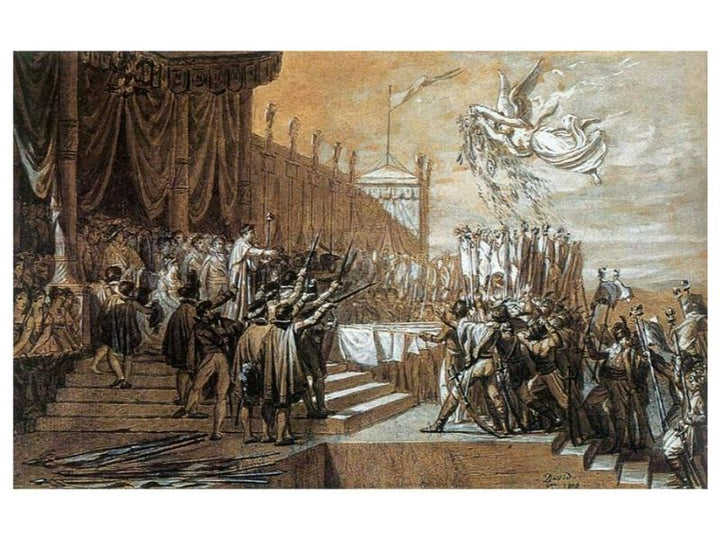 Study for the Distribution of the Eagle Standards 1808 Painting by Jacques Louis David