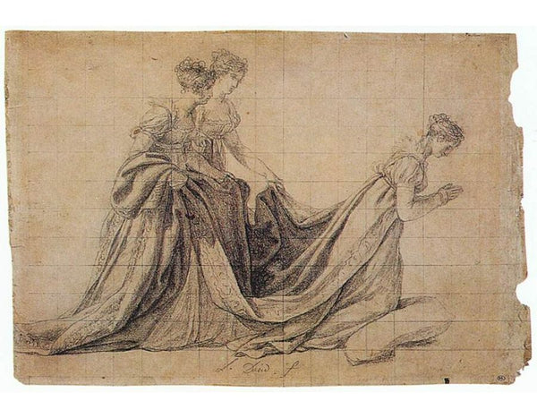 The Empress Josephine Kneeling Painting by Jacques Louis David