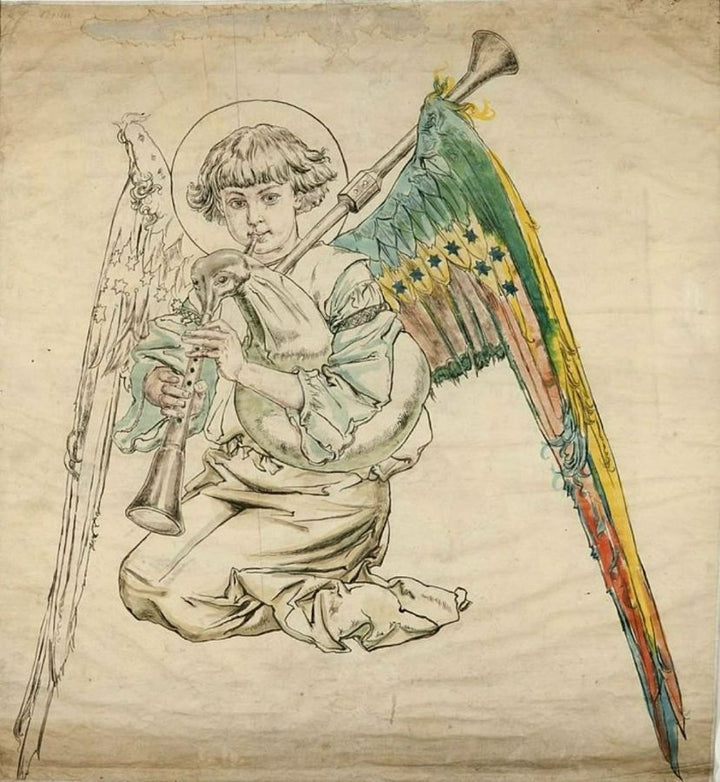 Angel with flutes Painting by Jan Matejko