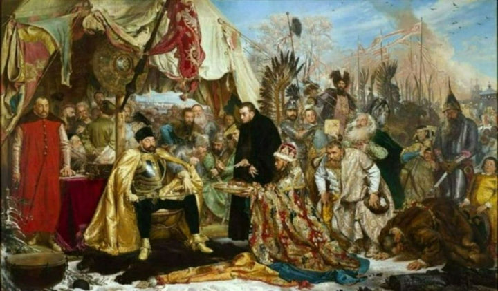 Stefan Batory at Pskov Painting by Jan Matejko