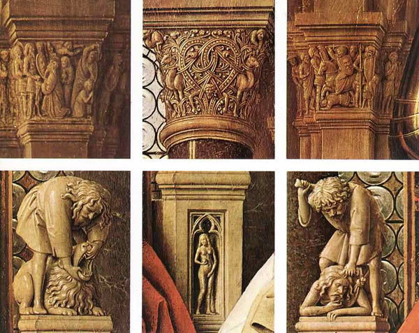 The Madonna with Canon van der Paele (details 1) 1436 