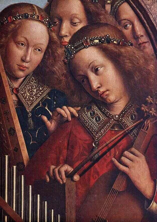 The Ghent Altarpiece- Angels Playing Music (detail 2) 1426-27 