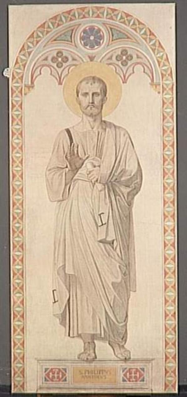 Cardboard window of the Chapel of St. Ferdinand. St. Philip the Apostle 