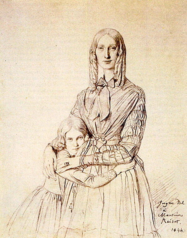 Madame Frederic Reiset, born Augustine Modest Hortense Reiset, and her daughter, Theres Hortense Marie 