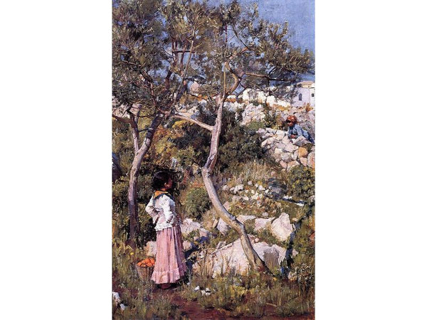Two Little Italian Girls by a Village 1875 
