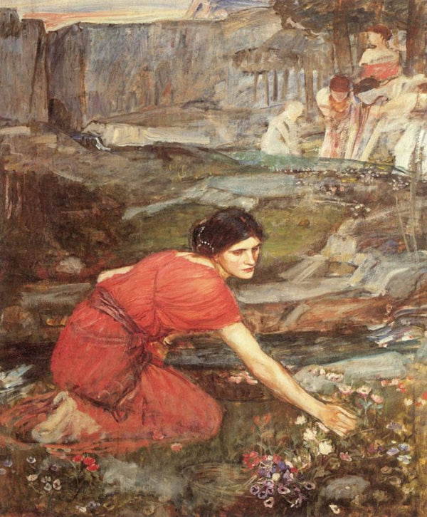Maidens picking Flowers by a Stream [Study] 