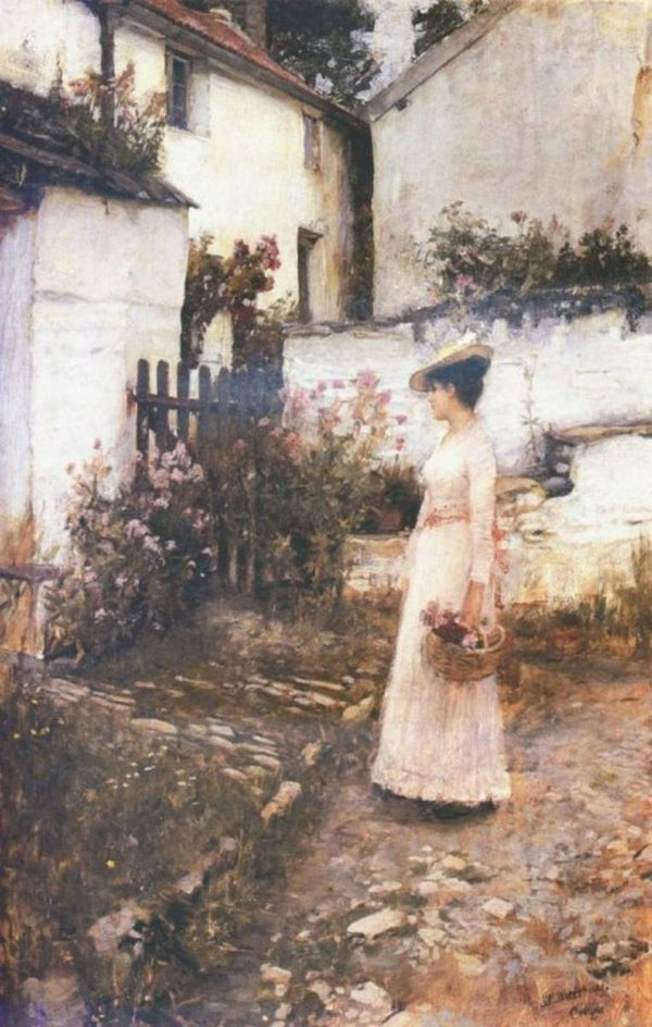 Gathering Summer Flowers in a Devonshire Garden 1893-1910 