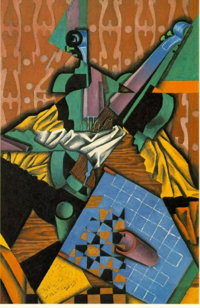 Violin And Checkerboard 