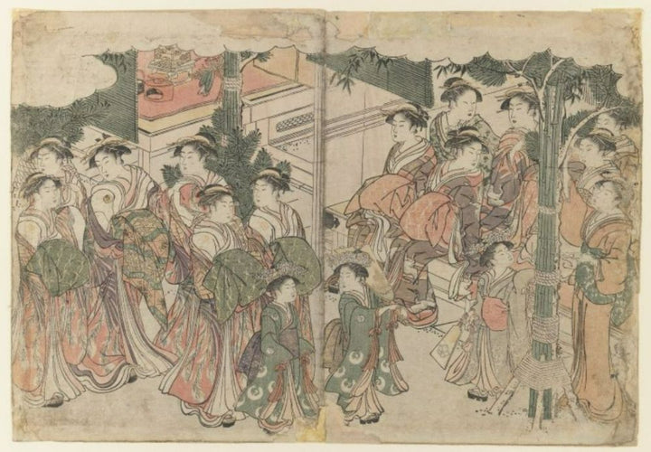 Courtesan's Entourage at New Year's Festival 
