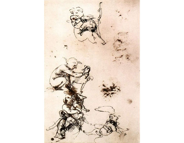 Study of a child with a cat (facsimile) 