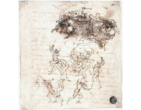 Study of battles on horseback and on foot (2) 1503-04 