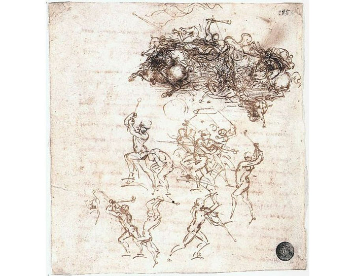 Study of battles on horseback and on foot (2) 1503-04 