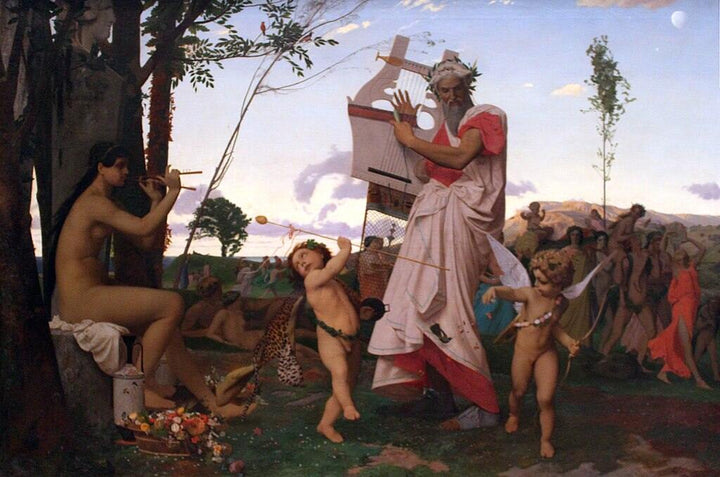 Anacreon, Bacchus, and Amor Painting by Jean-Leon