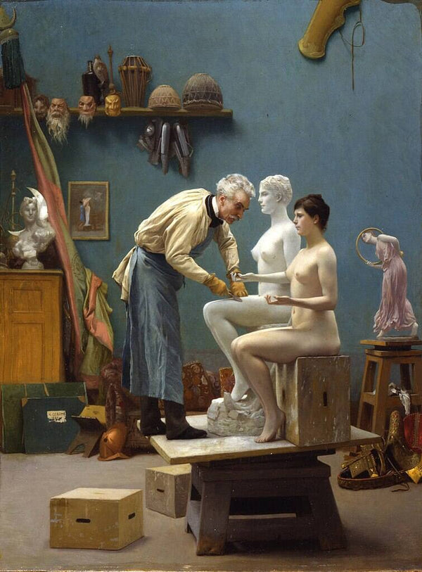 Working in Marble Painting by Jean-Leon