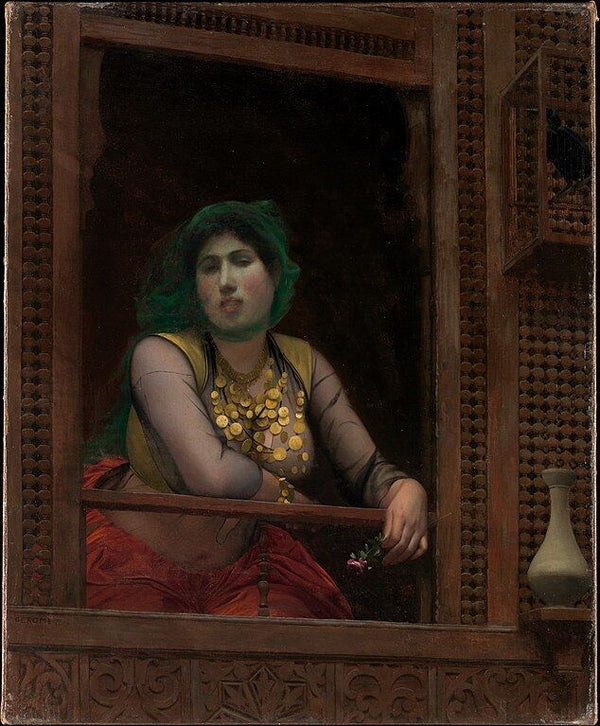 Woman at Her Window Painting by Jean-Leon