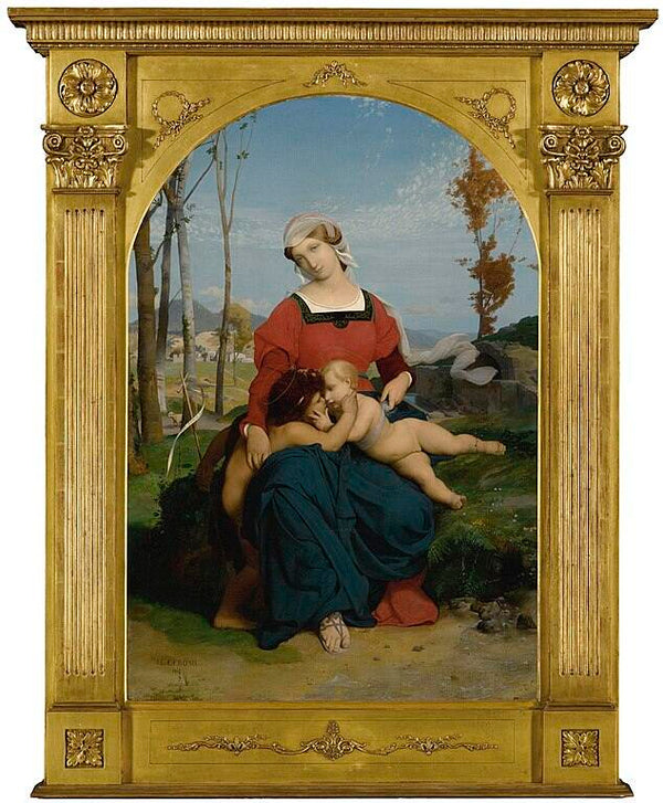 The Virgin, the Infant Jesus and St John Painting by Jean-Leon