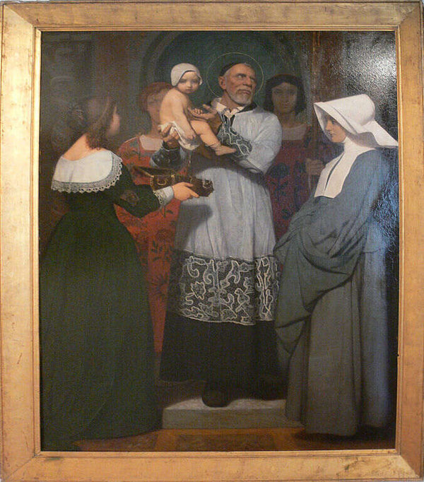 Saint Vincent of Paule Painting by Jean-Leon