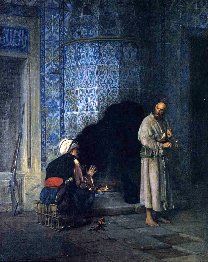 A Chat By The Fireside Painting by Jean-Leon