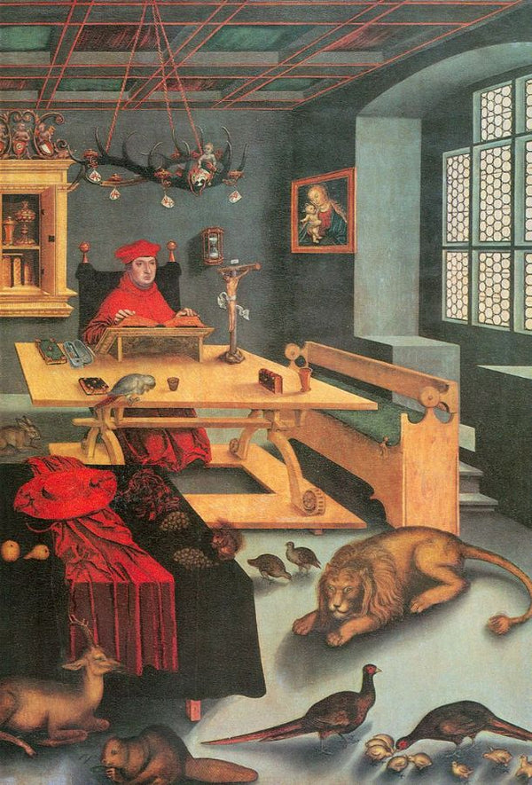 Albrecht of Brandenburg as St. Jerome in his study 