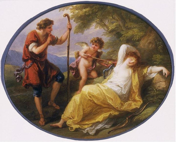 A Sleeping Nymph watched by a shepherd 