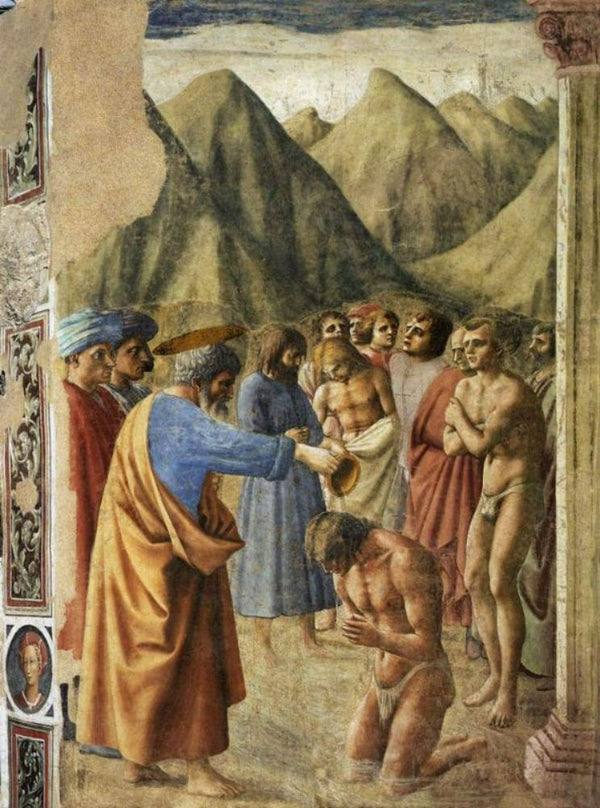 Brancacci chapel St Peter baptizing the Neophytes 
