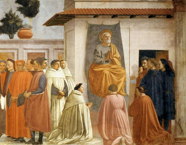 Frescoes of the Brancacci Chapel in Santa Maria del Carmine in Florence, scenes from the life of Peter, Peter in Cathedra scene 