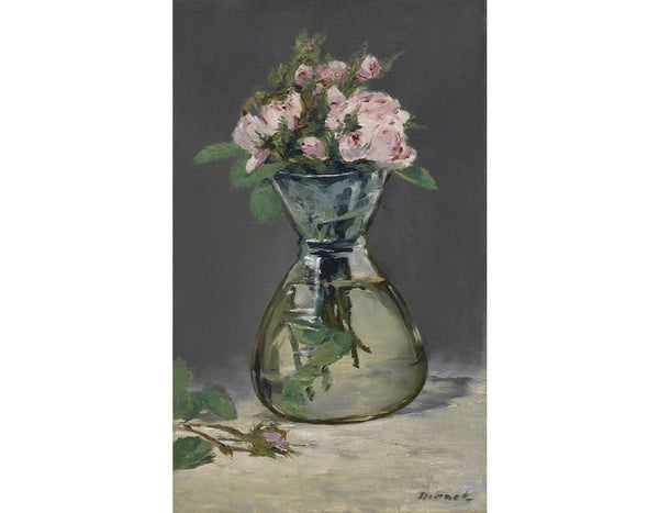 Moss Roses In A Vase 