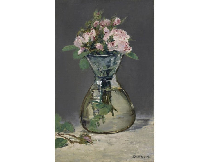 Moss Roses In A Vase 