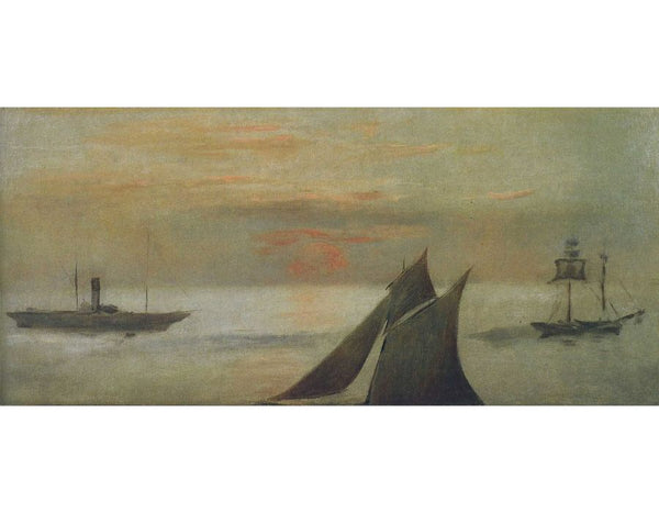Boats at Sea, Sunset 