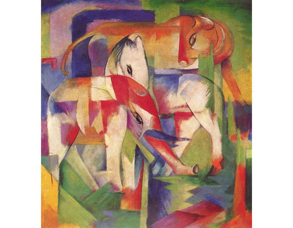 Elephant, horse, cattle, winter 