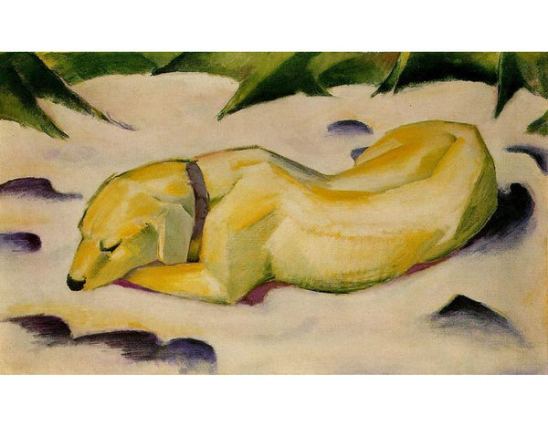 Dog Lying In The Snow 