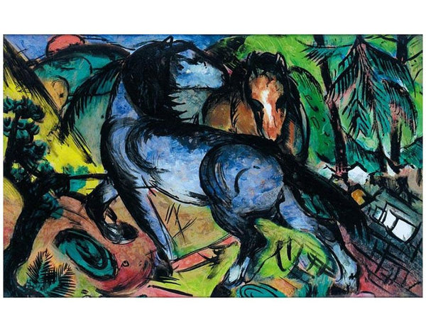 Zwei Grosse Pferde In Landschaft (Two Large Horses In A Landscape) 