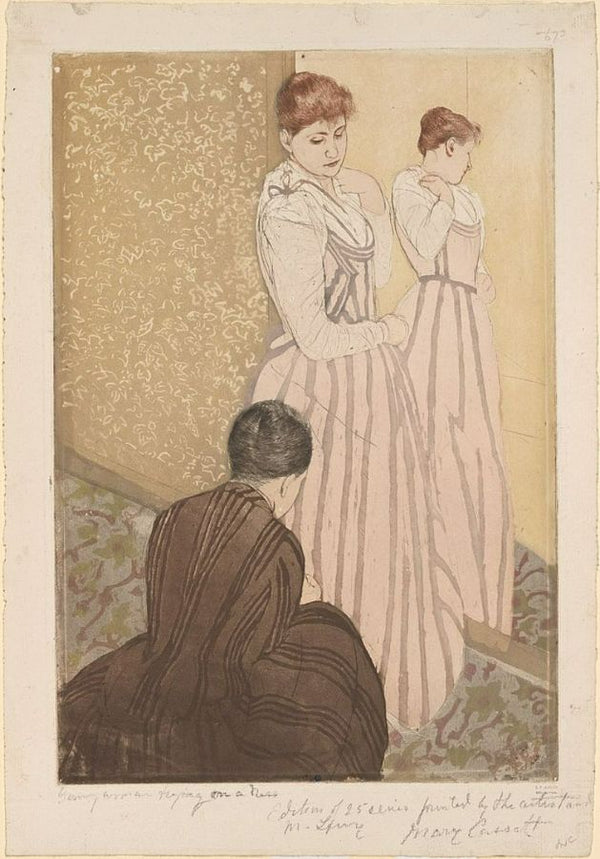 Young Woman Trying On A Dress 