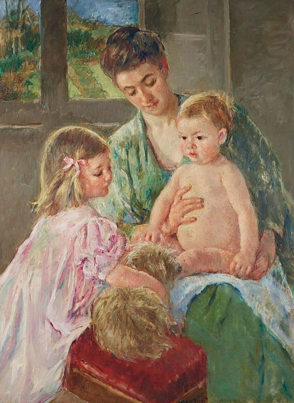 Children Playing with a Dog 