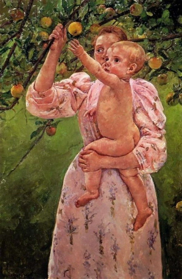 Baby Reaching For An Apple Aka Child Picking Fruit 