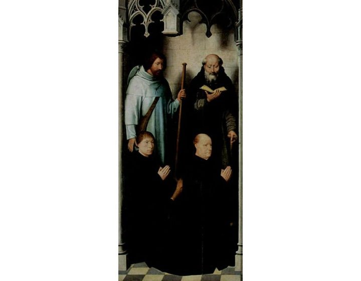 Triptych of the Mystical Marriage of St. Catherine of Alexandria, left upper, the founder Jacob de Kueninc and Anthony Seghers 