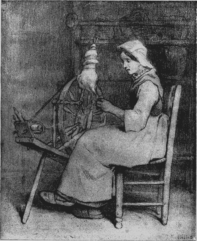 The spinner Painting by Jean-Francois Millet