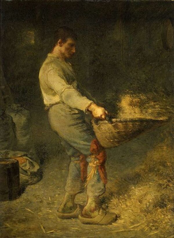 El aventador Painting by Jean-Francois Millet