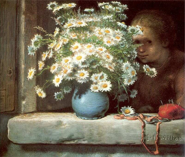 The Bouquet of Margueritas Painting by Jean-Francois Millet