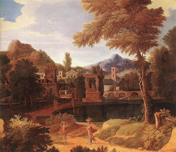 Ideallandschaft Painting by Jean-Francois Millet