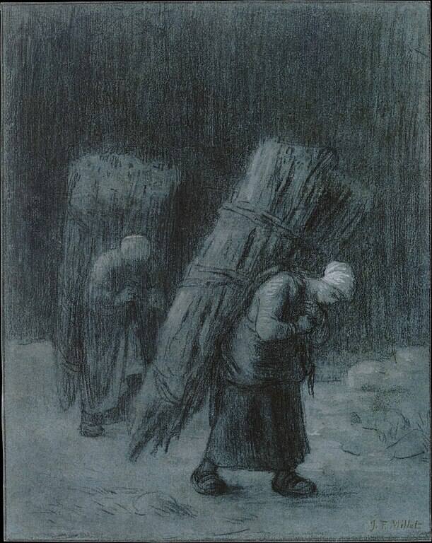 Women Carrying Faggots Painting by Jean-Francois Millet