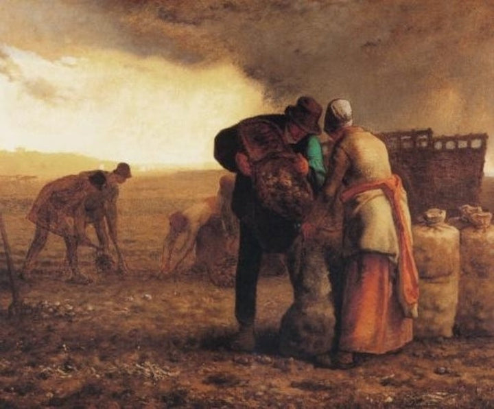 Harvesting potatoes Painting by Jean-Francois Millet