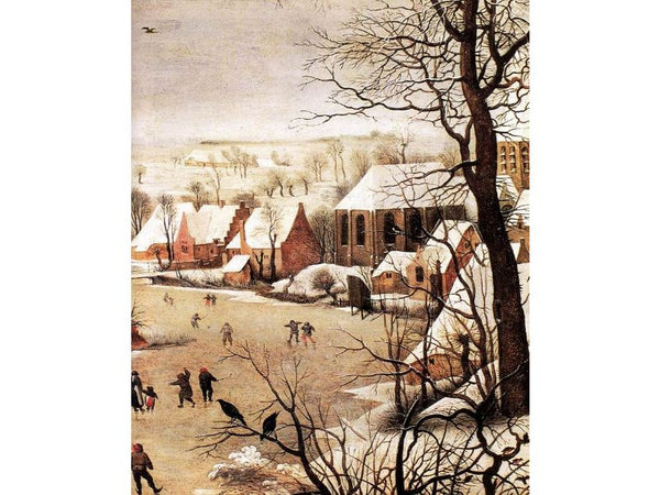 Winter Landscape with Skaters and a Bird Trap (detail)