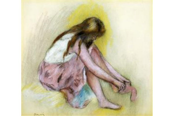 Young Girl Slipping On Her Stockings Painting by Pierre Auguste Renoir