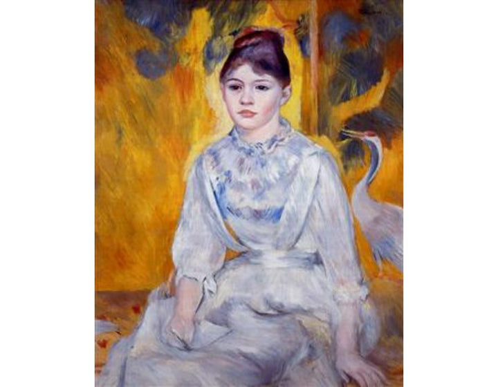 Young Woman With Crane Painting