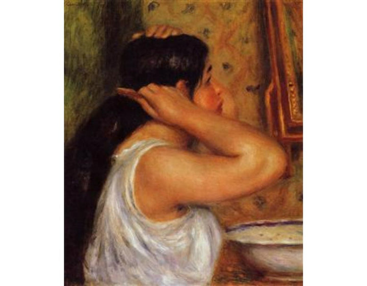 La Toilette Woman Combing Her Hair Painting