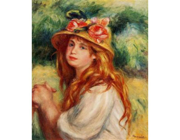 Blond In A Straw Hat Aka Seated Girl Painting