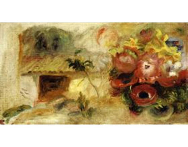 Small House, Buttercups and Diverse Flowers (study) Painting