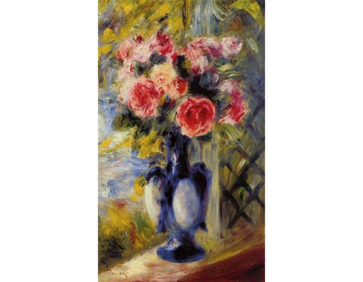 Bouquet Of Roses In A Blue Vase Painting