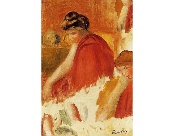 Two Women In Red Robes by Pierre Auguste Renoir